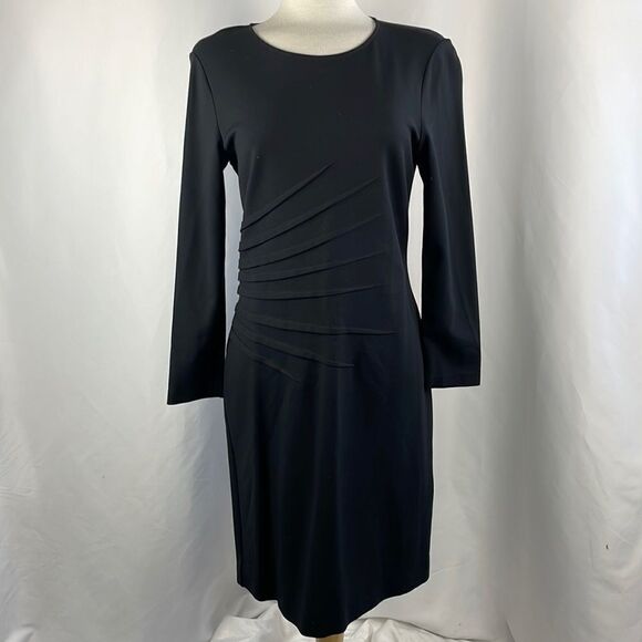 Armani Collezioni Black w Pleated Side MiniDress